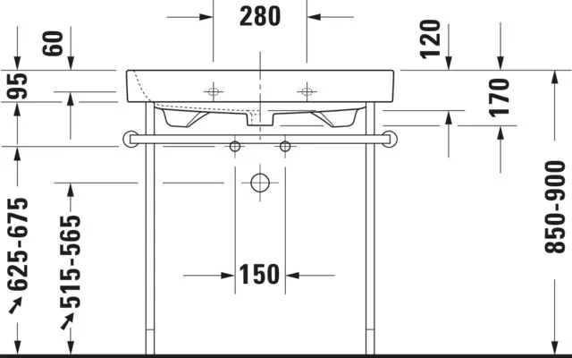 Wandwaschtisch „Happy D.2“, mit Überlauf, Hahnlochposition mittig Wandwaschtisch „Happy D.2“, mit Überlauf, Hahnlochposition mittig