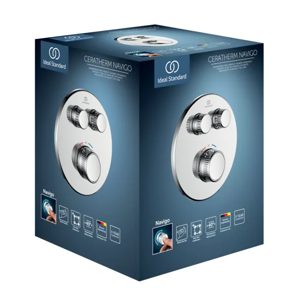 Brausethermostat Unterputz Ceratherm Navigo 2 Verbraucher Rund Brushed Gold Brausethermostat Unterputz Ceratherm Navigo 2 Verbraucher Rund Brushed Gold