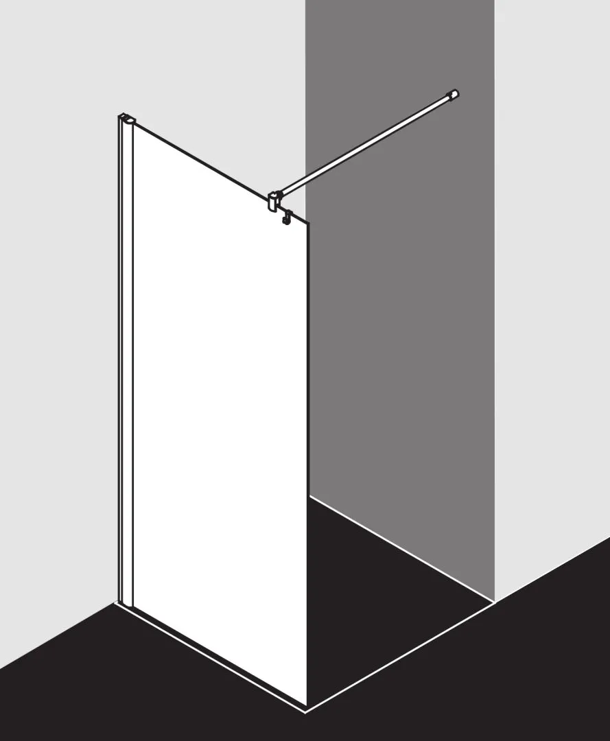 Kermi Duschdesign Walk-In-Duschkabine WALK-IN Wall „PEGA“ Glas Klar, Profile Silber Hochglanz, BV: 730 - 755 mm WE: 740 - 765 mm H: 1850 mm