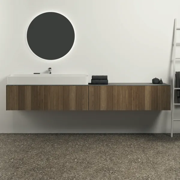 Ideal Standard Waschtischunterschrank „Conca“ 238,5 × 36 × 50,5 cm Walnuss dunkel Furnier Ideal Standard Waschtischunterschrank „Conca“ 238,5 × 36 × 50,5 cm Walnuss dunkel Furnier