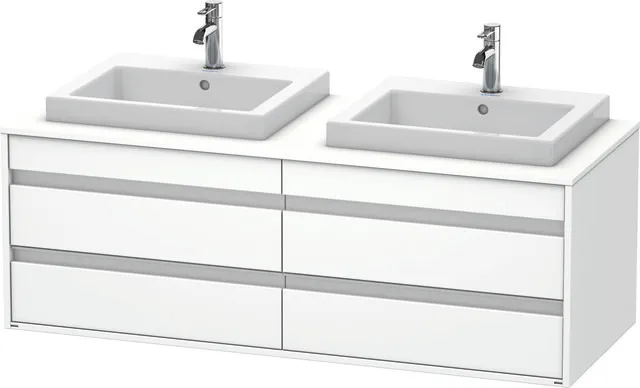 Duravit Waschtischunterschrank wandhängend „Ketho“ 140 × 49,6 × 55 cm Weiß Matt Duravit Waschtischunterschrank wandhängend „Ketho“ 140 × 49,6 × 55 cm Weiß Matt