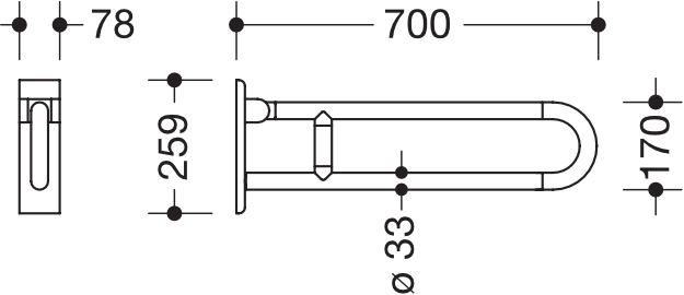 HEWI Stützklappgriff „Serie 801“