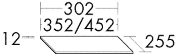Feinsteinabdeckplatte, Feinstein, Tiefe: 255 mm, Breite: 352 mm, Höhe: 12 mm