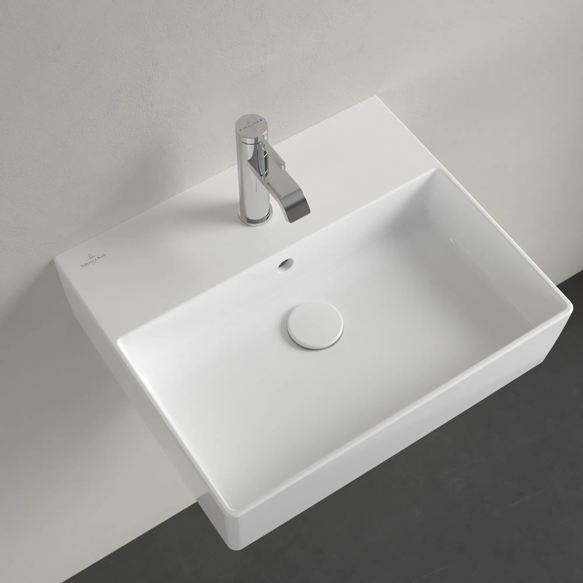 Villeroy & Boch Wandwaschtisch aus TitanCeram „Memento 2.0“ 500 × 420 × 140 mm, mit Hahnlochbohrung, Hahnlochposition mittig in Weiß Alpin Villeroy & Boch Wandwaschtisch aus TitanCeram „Memento 2.0“ 500 × 420 × 140 mm, mit Hahnlochbohrung, Hahnlochposition mittig in Weiß Alpin
