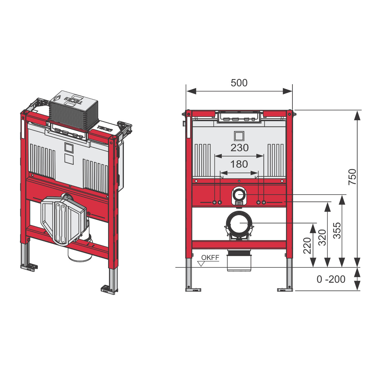 TECE WC-Vorwandelement „TECEprofil“ 75 × 51 × 17,2 cm TECE WC-Vorwandelement „TECEprofil“ 75 × 51 × 17,2 cm