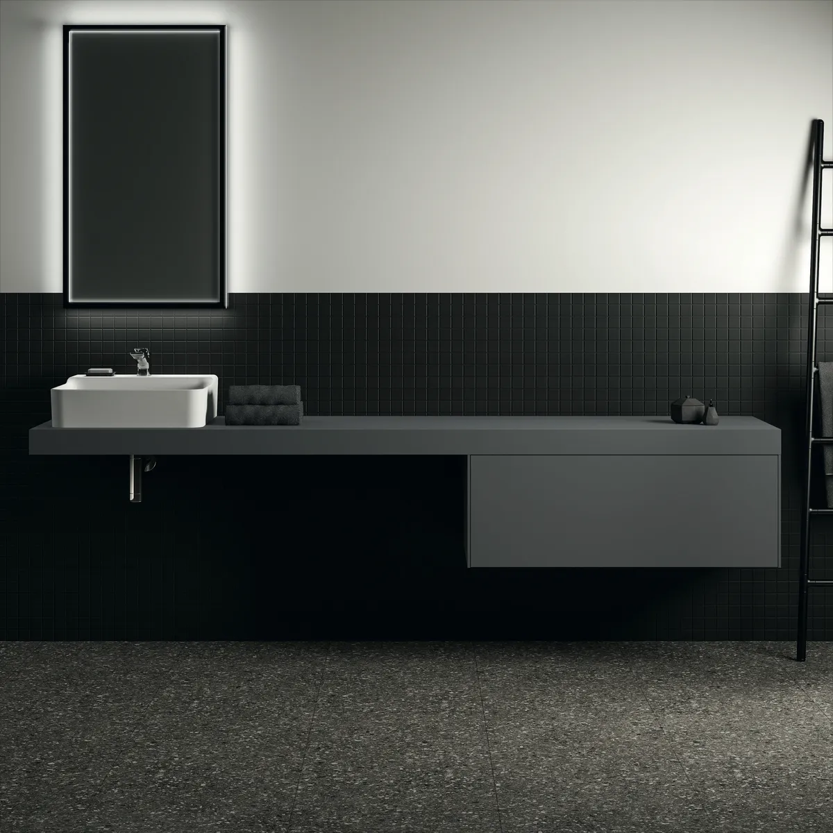 Ideal Standard Waschtischunterschrank Conca, 1 Auszug, anthrazit