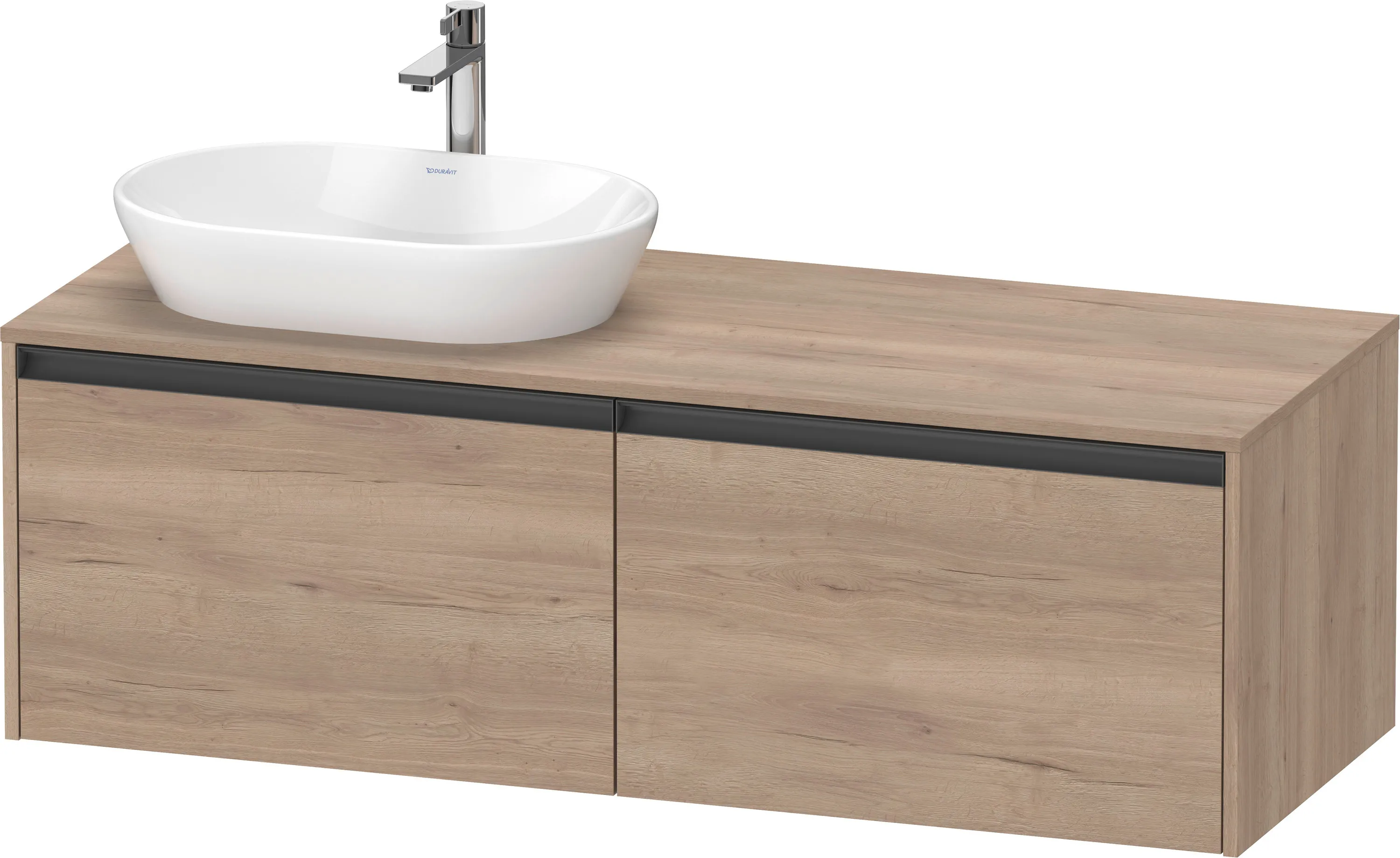 Duravit Waschtischunterschrank wandhängend „Ketho.2“ 140 × 45,9 × 55 cm Eiche Marmoriert