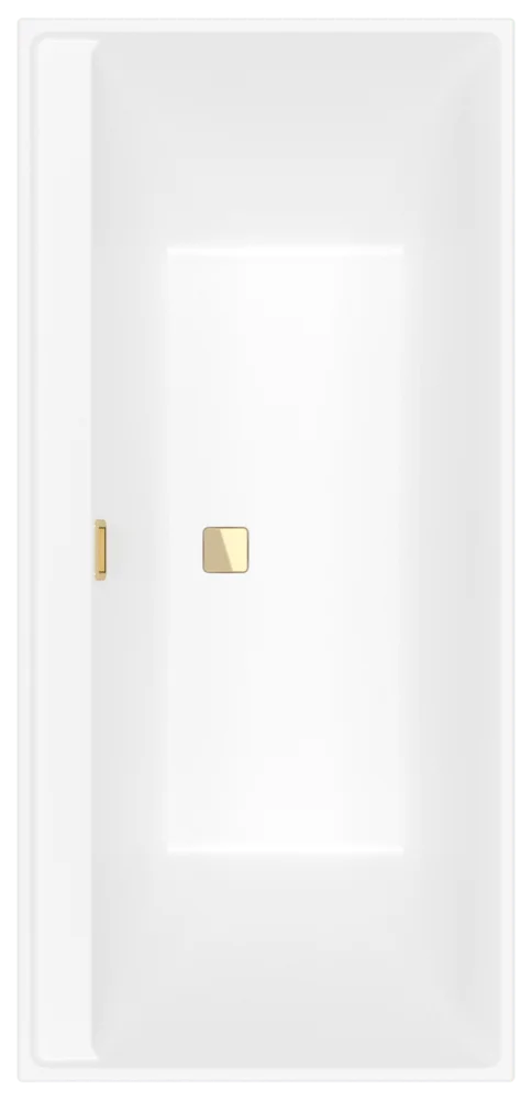 Villeroy & Boch Collaro rechteckige Badewanne in Stone White, 1600 x 750 mm, Höhe 470 mm, Einbauhöhe 580–622 mm, Acryl, matt, mit Mittelablauf