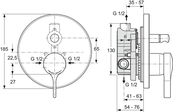 Badearmatur Unterputz Bausatz 2 Melange, Chrom Badearmatur Unterputz Bausatz 2 Melange, Chrom