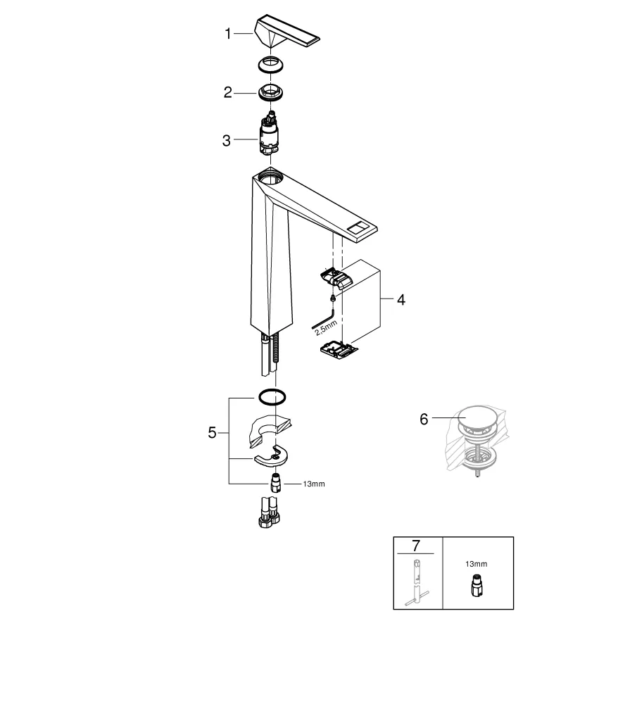 Grohe Allure Brilliant Private Collection Einhand-Waschtischbatterie, ½ XL-Size mit Vanilla Noir Caesarstone Einlagen Grohe Allure Brilliant Private Collection Einhand-Waschtischbatterie, ½ XL-Size mit Vanilla Noir Caesarstone Einlagen