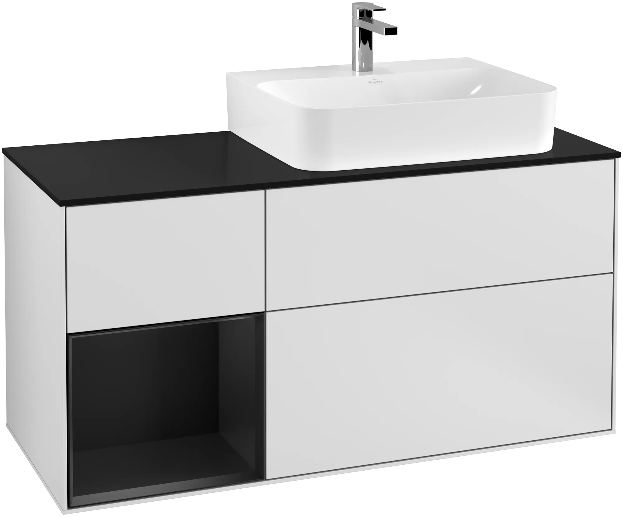 Villeroy & Boch Waschtischunterschrank „Finion“ für Schrankwaschtisch 1200 × 603 × 501 mm White Matt Lacquer, für Becken rechts Villeroy & Boch Waschtischunterschrank „Finion“ für Schrankwaschtisch 1200 × 603 × 501 mm White Matt Lacquer, für Becken rechts