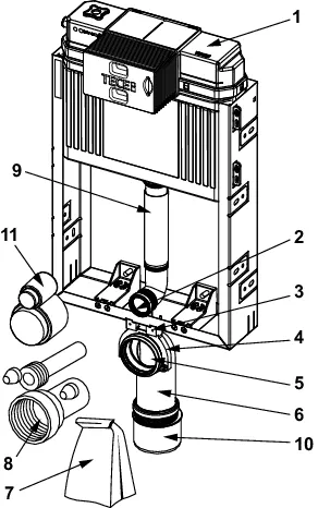 TECEbox WC-Modul mit Uni-Spülkasten, Bauhöhe 1060 mm