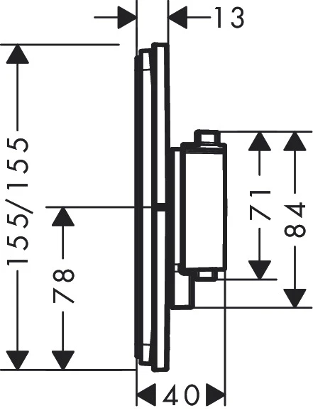 ShowerSelect Comfort E Thermostat Unterputz für 1 Verbraucher Chrom