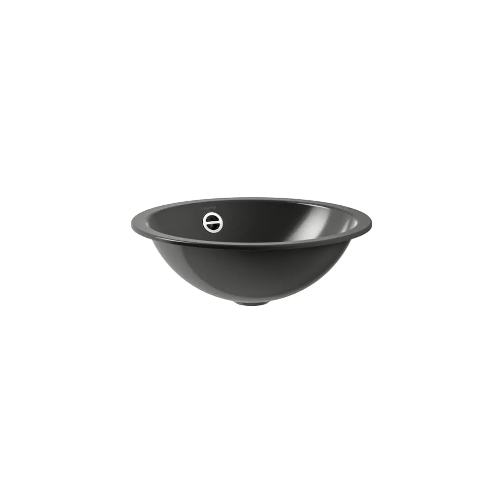 Laufen Einbauwaschtisch FORM, rund, ohne Armaturenloch, ohne Überlauf, Stahl, 400 x 400 x 140 mm in Dark Iron