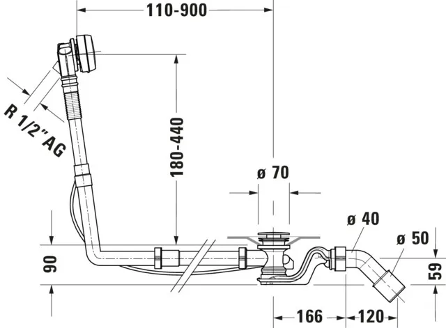 Duravit Ab- und Überlaufgarnitur für Badewannen mit Zulauf Modell 792211 Duravit Ab- und Überlaufgarnitur für Badewannen mit Zulauf Modell 792211