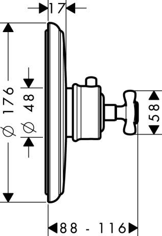 Thermostat Unterputz Axor Montreux High Flow Fertigset chrom