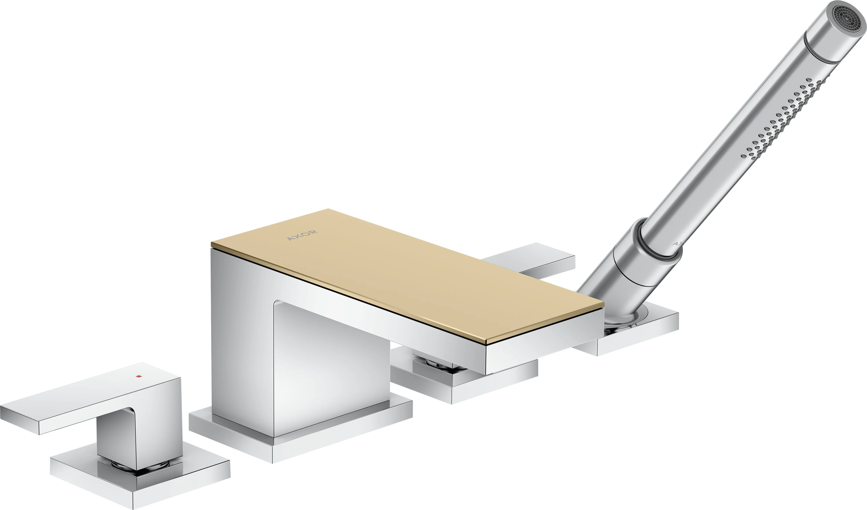 Hansgrohe AXOR MyEdition 4-Loch Wannenrandarmatur Chrom, Ausladung 151 mm, max. Durchfluss 22 l/min, Wannenrandmontage