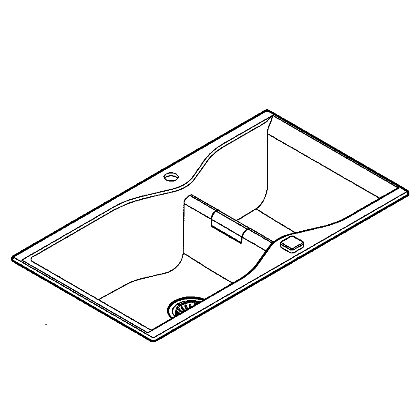 Kompositspüle K700 31658, Modell: K700 100-C 90/50 2.0 rev, Montageart: Standard-Einbauspüle, Maße: 900 x 500 mm, 1 Becken: 465 x 443 x 230 mm, 1 Becken: 315 x 443 x 230 mm, granit schwarz