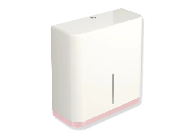HEWI WC-Großrollenhalter Serie 477, Korpus Reinweiß (Farbe 99), Rahmen rosa (Farbe 47), 360 x 364 x 147 mm HEWI WC-Großrollenhalter Serie 477, Korpus Reinweiß (Farbe 99), Rahmen rosa (Farbe 47), 360 x 364 x 147 mm