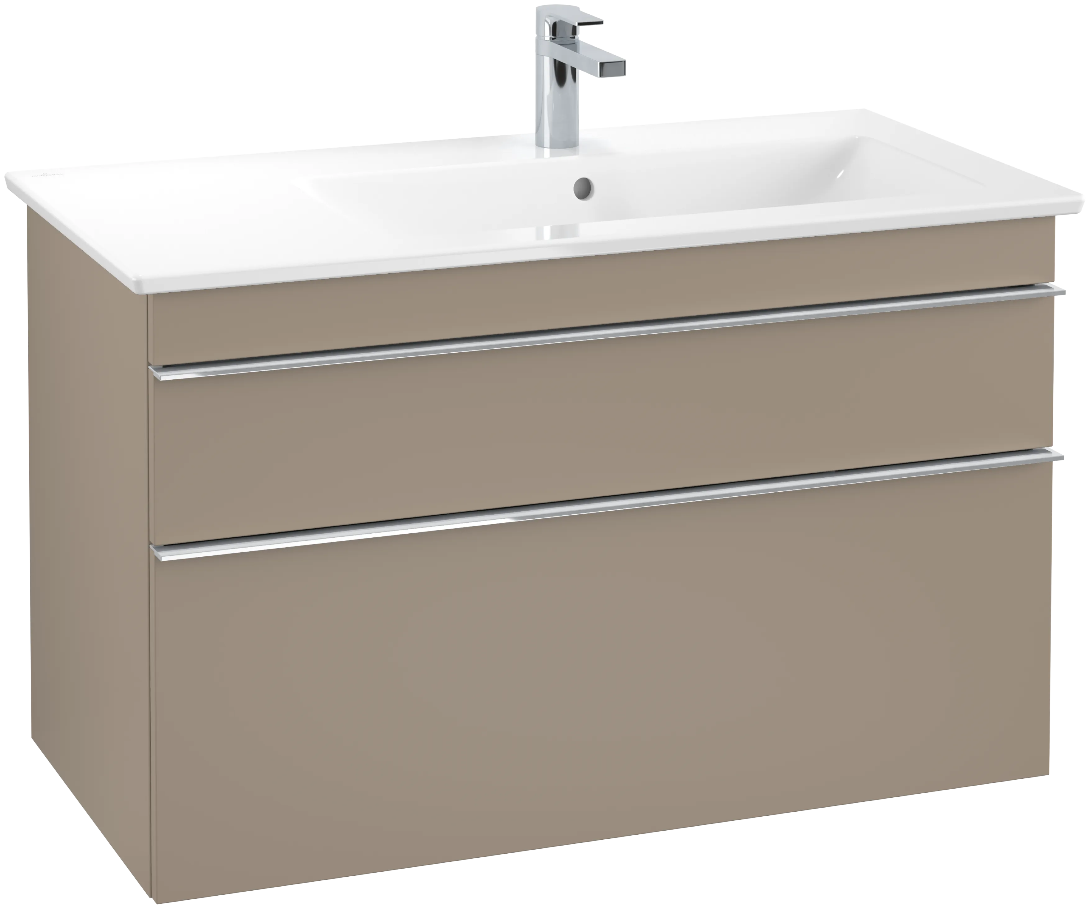 Villeroy & Boch Waschtischunterschrank „Venticello“ für Schrankwaschtisch 953 × 590 × 502 mm Taupe, für Becken rechts