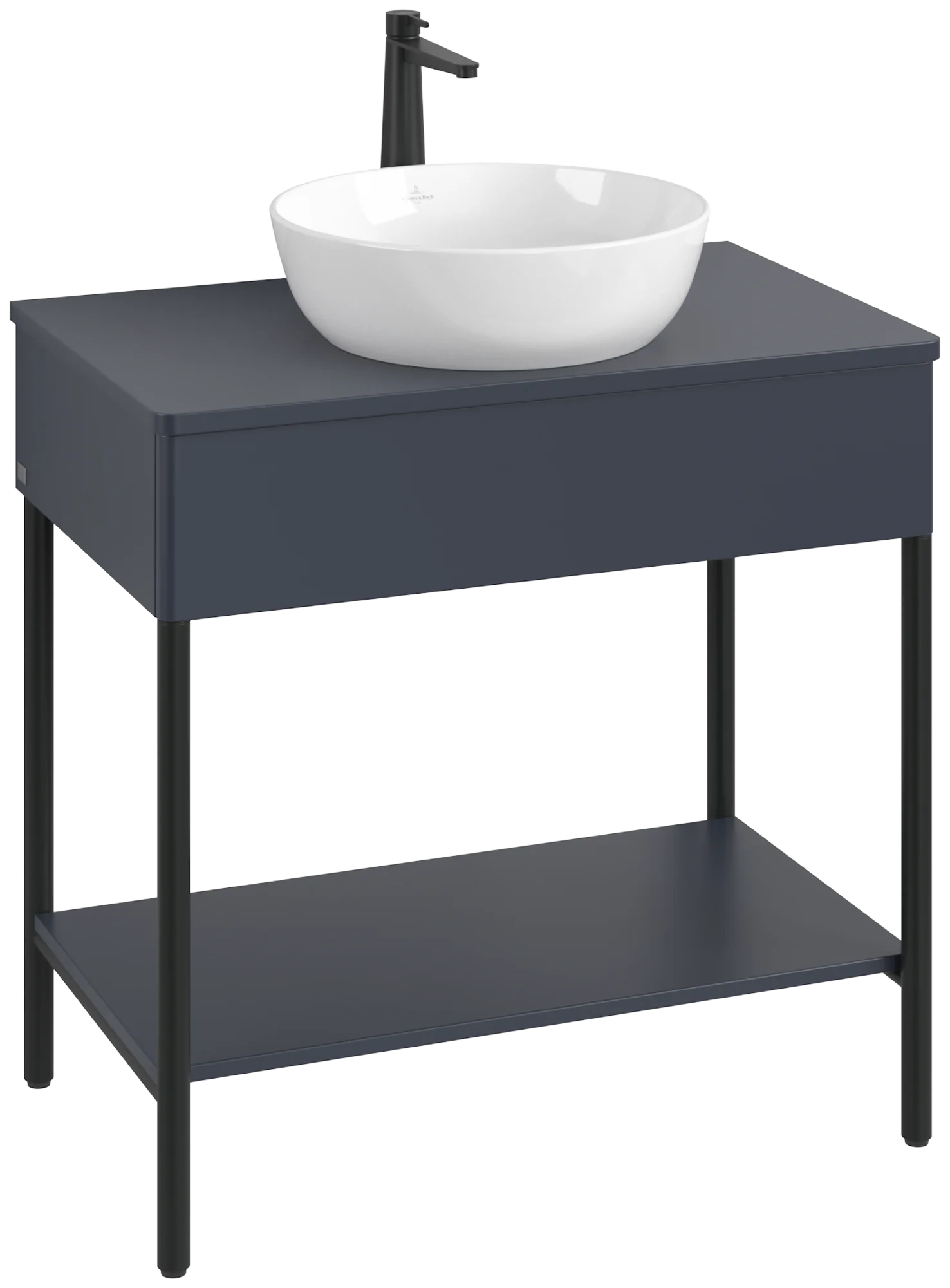 Villeroy & Boch Waschbeckenunterschrank Artis, Eckig, Midnight Blue Matt Lacquer, 800x782x500 mm, Push-to-open Funktion, mit Hahnlochbohrung Villeroy & Boch Waschbeckenunterschrank Artis, Eckig, Midnight Blue Matt Lacquer, 800x782x500 mm, Push-to-open Funktion, mit Hahnlochbohrung