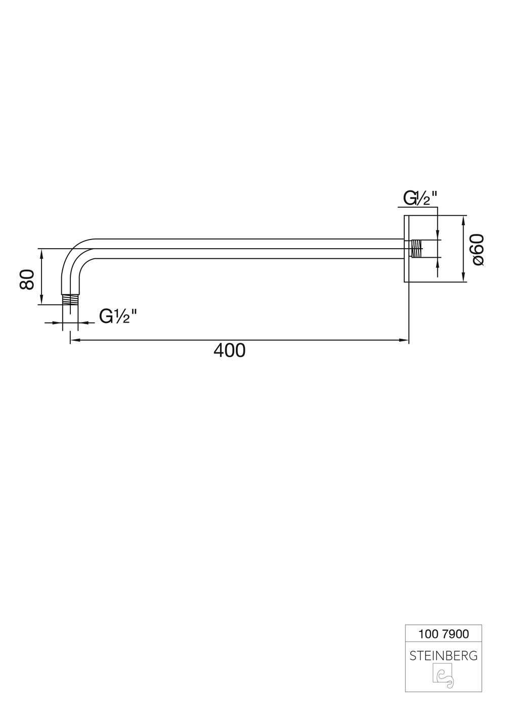Serie 100 Brausearm - Wandmontage 40 cm Serie 100 Brausearm - Wandmontage 40 cm