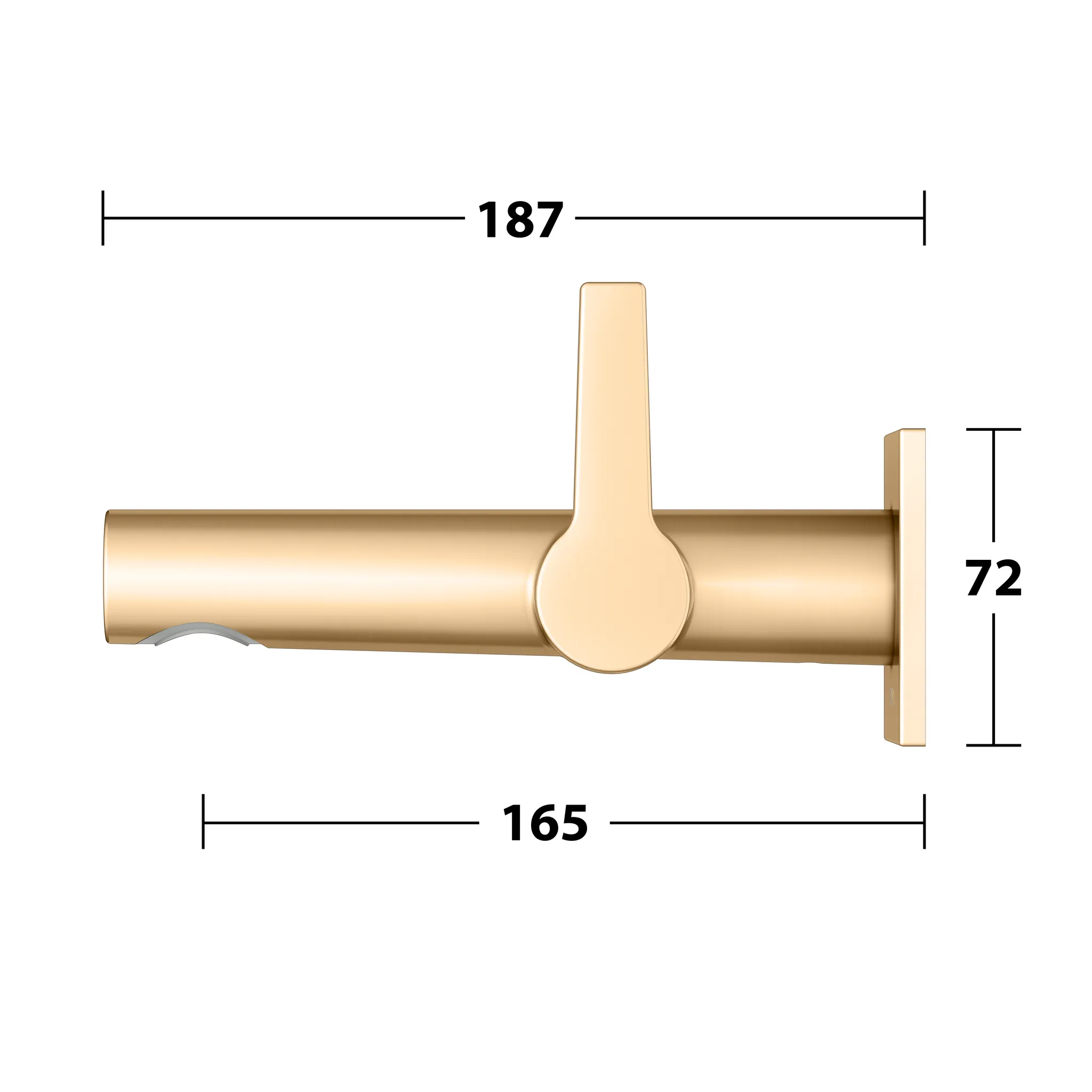 EHM-WT-Mischer Edition 11 51116, UP, Ausladung 165 mm, Messing gebürstet
