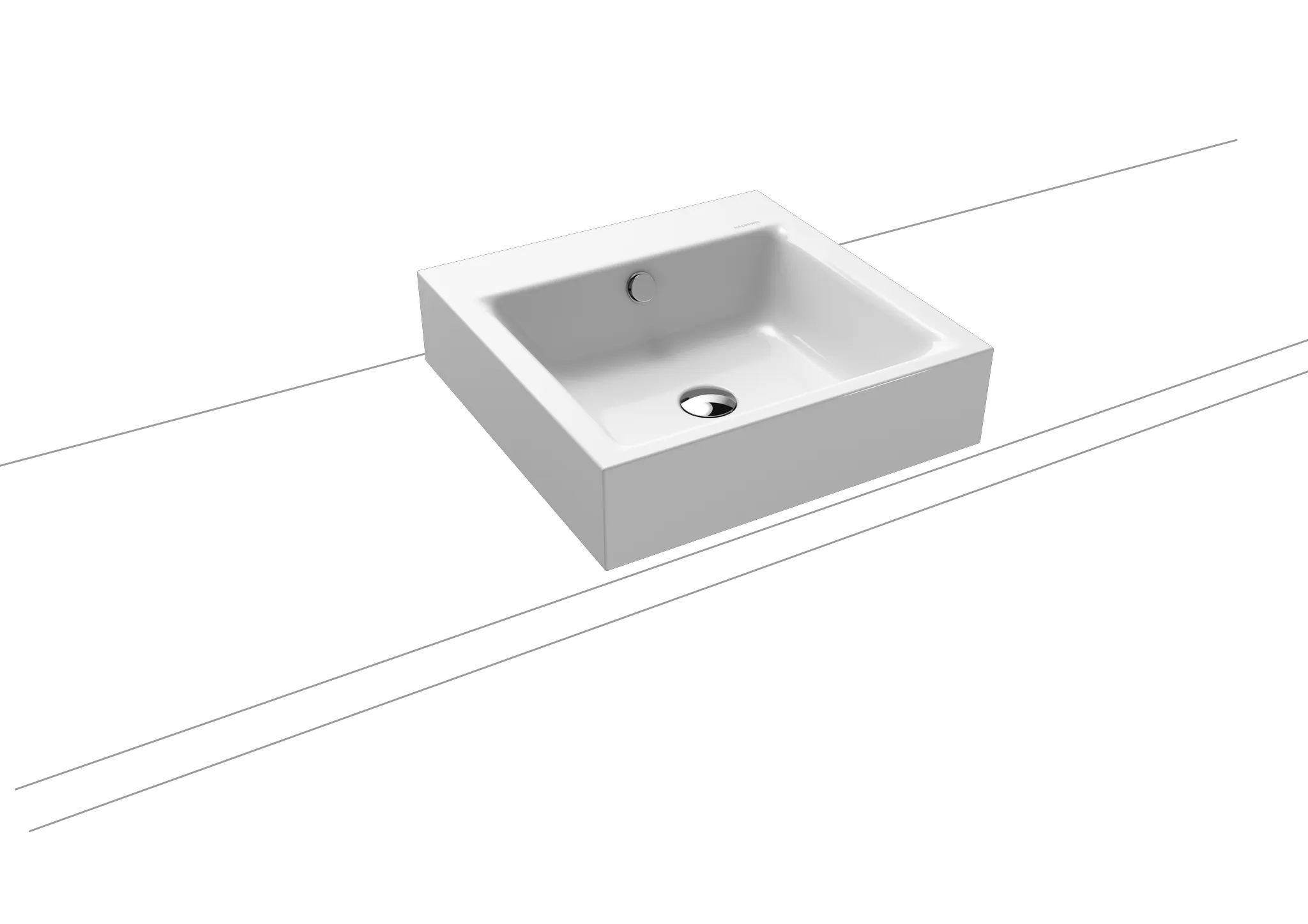 Aufsatzwaschtisch „Puro“ 46 × 46 cm in cool grey 30, mit Perl-Effekt