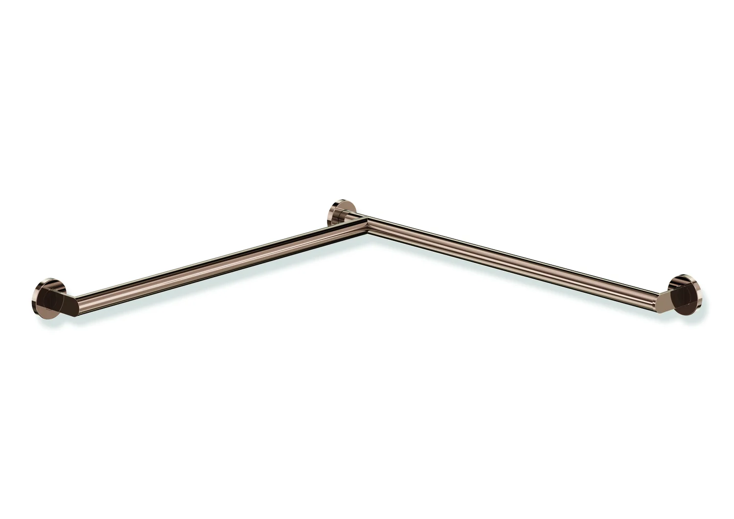 HEWI Dusch- und Wannenhandlauf System 900, Edelstahl PVD Kupfer glänzend, Länge 765 mm, Durchmesser 32 mm, links