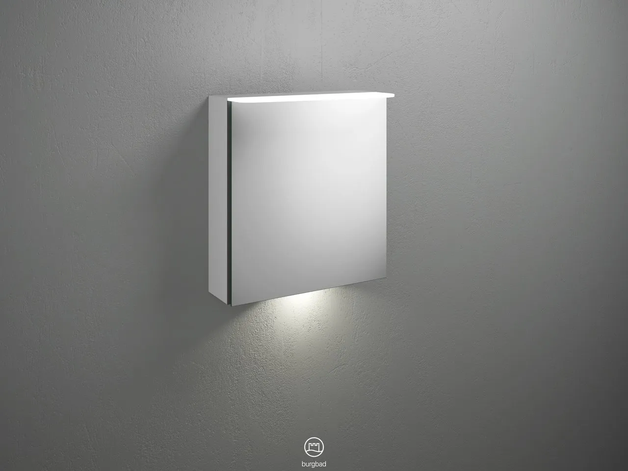 Burgbad Spiegelschrank Badu SFUA060, 310x600x665 mm, LED-Aufsatzleuchte 4200 K, beidseitig verspiegelt