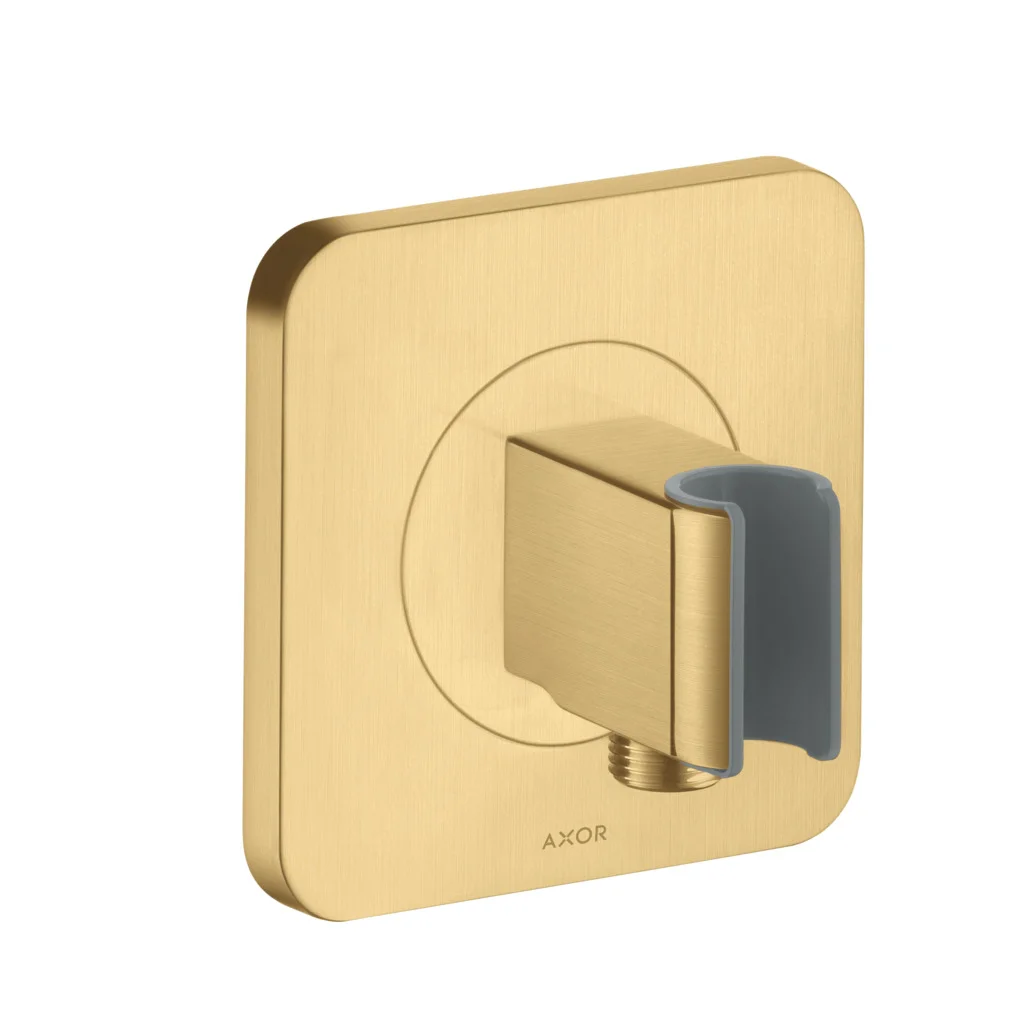 Hansgrohe AXOR Citterio E Brausenhalter Brushed Gold Optic, 120/120 softsquare, Anschluss G 1/2