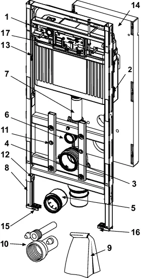 TECElux WC-Modul 200 Bauhöhe 1120 mm höhenverstellbar