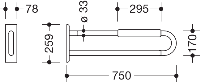 HEWI Wandgriff „Serie 801“