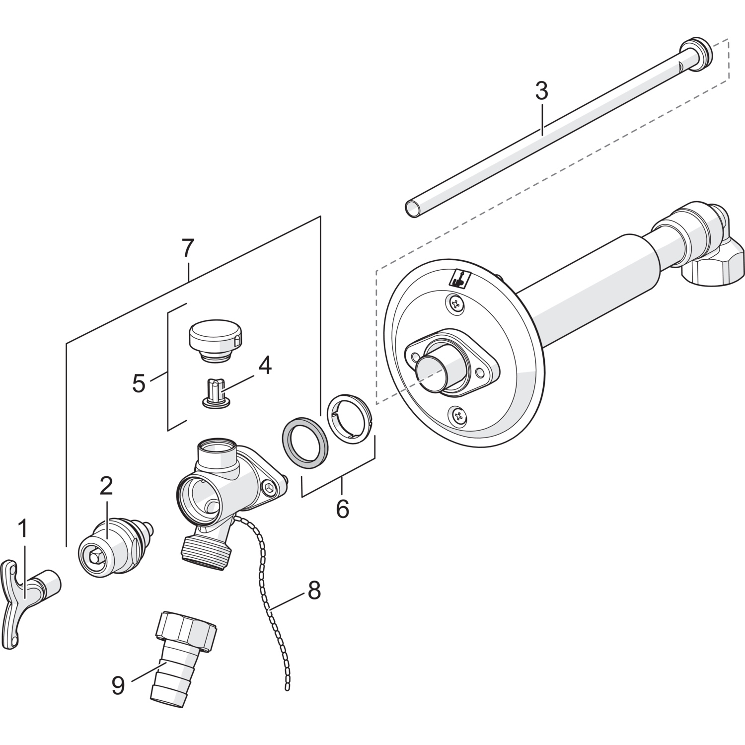 HA Gartenventil HANSA 6950 mit Sicherungseinrichtung DN15 Chrom