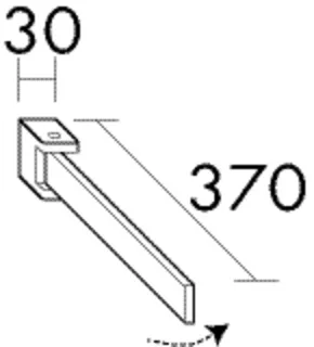 Handtuchhalter, 1 Handtuchhalter, Metall;schwenkbar, Tiefe: 370 mm, Breite: 30 mm, Höhe: 46 mm Handtuchhalter, 1 Handtuchhalter, Metall;schwenkbar, Tiefe: 370 mm, Breite: 30 mm, Höhe: 46 mm