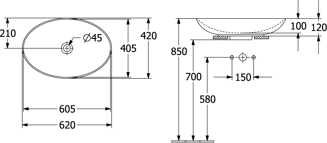 Villeroy & Boch Loop & Friends Aufsatzwaschbecken 620x420mm Oval ohne Überlauf Weiß Alpin Villeroy & Boch Loop & Friends Aufsatzwaschbecken 620x420mm Oval ohne Überlauf Weiß Alpin