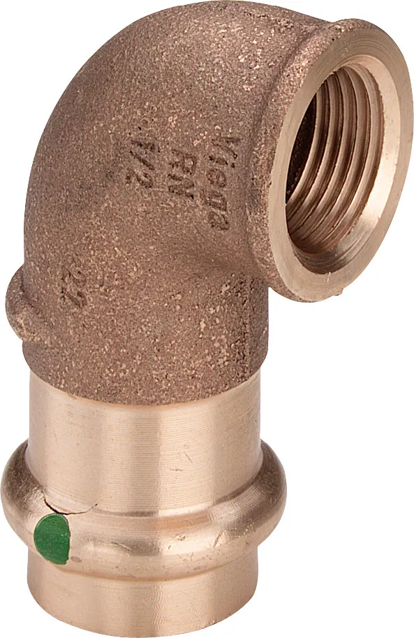 „Sanpress“ 90°-Übergangswinkel mit Innengewinde 15 mm × 3/8″ „Sanpress“ 90°-Übergangswinkel mit Innengewinde 15 mm × 3/8″