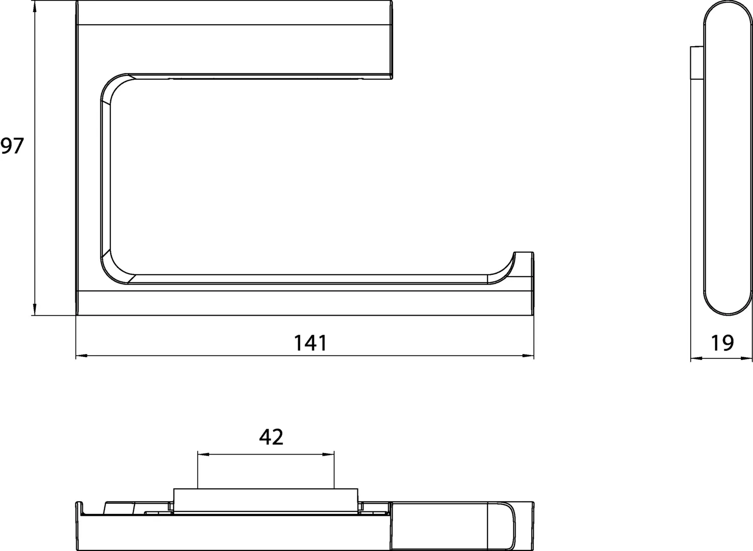 flow Papierhalter ohne Deckel schwarz flow Papierhalter ohne Deckel schwarz
