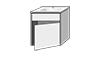 Sanipa Glas-Waschtisch-Set mit Waschtischunterschrank „Twiga“ 51,5 × 39,5 × 60,5 cm in Schwarz-Matt, Anschlag rechts, ohne Beleuchtung