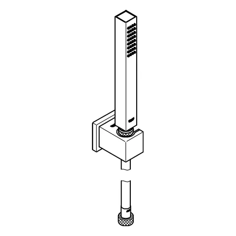 Wandhalterset Euphoria Cube Stick 27703, 1 Strahlart, 9,5 l/min Durchflusskonstanthalter, chrom Wandhalterset Euphoria Cube Stick 27703, 1 Strahlart, 9,5 l/min Durchflusskonstanthalter, chrom