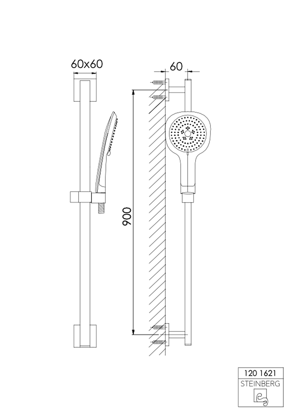 Serie 120 Brausegarnitur 90 cm, mit Handbrause 3-fach verstellbar, mit Metallbrauseschlauch 180 cm, chrom Serie 120 Brausegarnitur 90 cm, mit Handbrause 3-fach verstellbar, mit Metallbrauseschlauch 180 cm, chrom