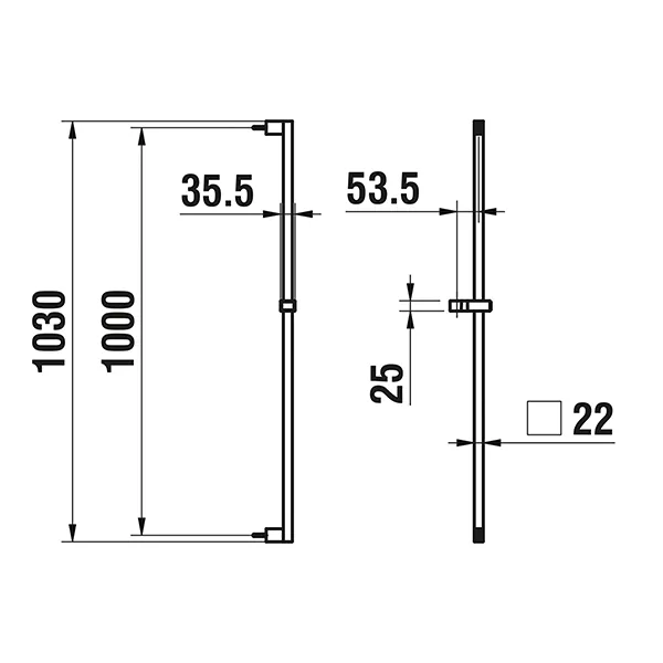 Laufen Brausestange CityGliss, 1030 mm, Vollmetall chrom Laufen Brausestange CityGliss, 1030 mm, Vollmetall chrom