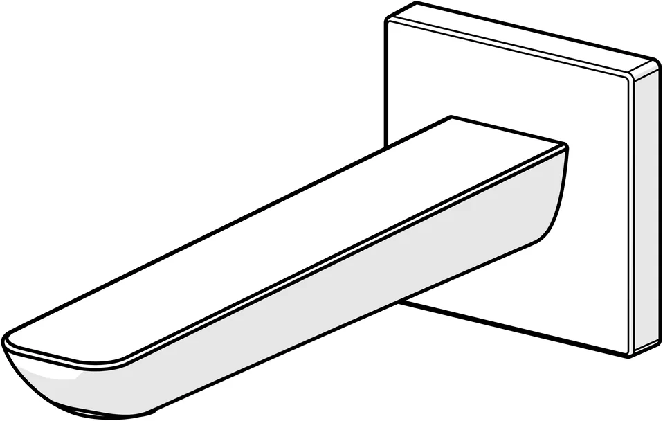 HansaLIGNA Auslauf 0682 Rosette eckig, rund L=180, Ausladung 180 mm DN15 Chrom HansaLIGNA Auslauf 0682 Rosette eckig, rund L=180, Ausladung 180 mm DN15 Chrom
