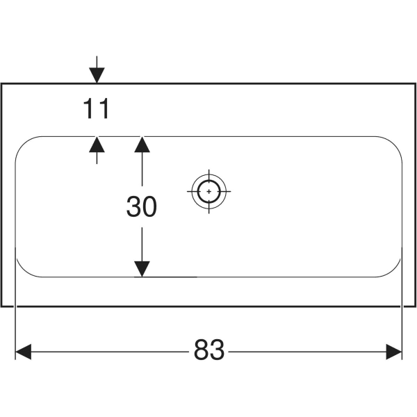 Wandwaschtisch „iCon Light“, rechteckig, mittig 90 × 48 cm Wandwaschtisch „iCon Light“, rechteckig, mittig 90 × 48 cm