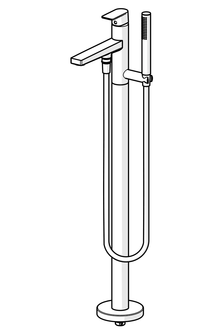 HansaSTELA Einhebelmischer Badebatterie mit Standrohr 5725 Ausladung 210mm Chrom HansaSTELA Einhebelmischer Badebatterie mit Standrohr 5725 Ausladung 210mm Chrom
