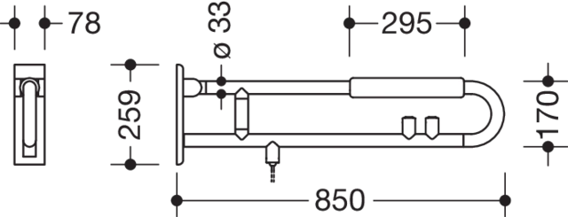 HEWI Stützklappgriff „Serie 801“