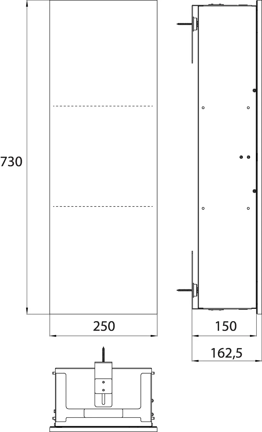 Schrankmodul asis pure Türanschlag rechts, Unterputz, 730mm, diamantgrau matt Schrankmodul asis pure Türanschlag rechts, Unterputz, 730mm, diamantgrau matt