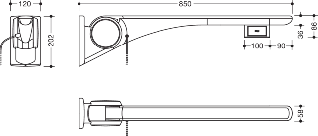 HEWI Stützklappgriff „Serie 802 LifeSystem“