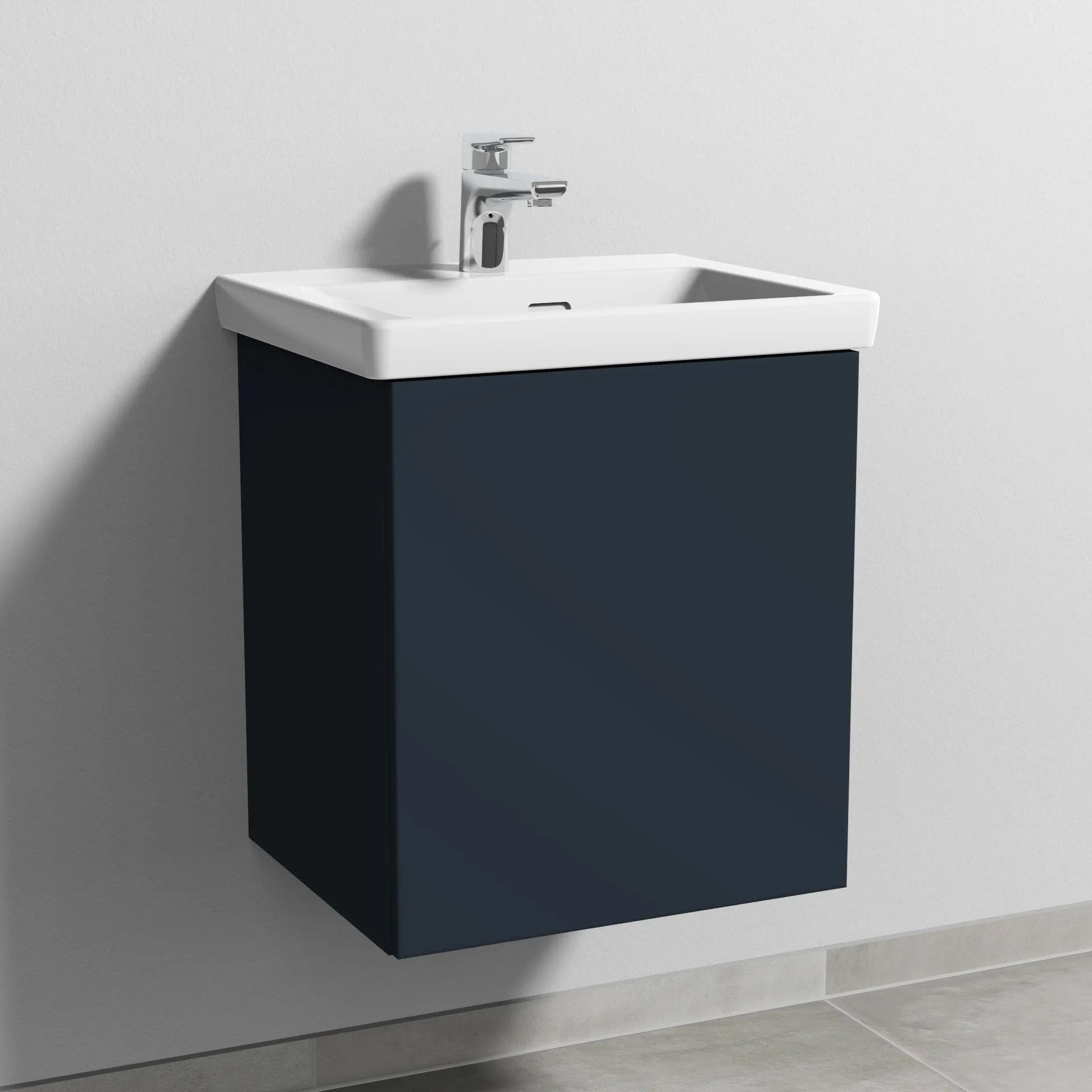 Sanipa Waschtischunterschrank „3way“ 457 × 517 × 391 mm in Marine (matt), Anschlag rechts