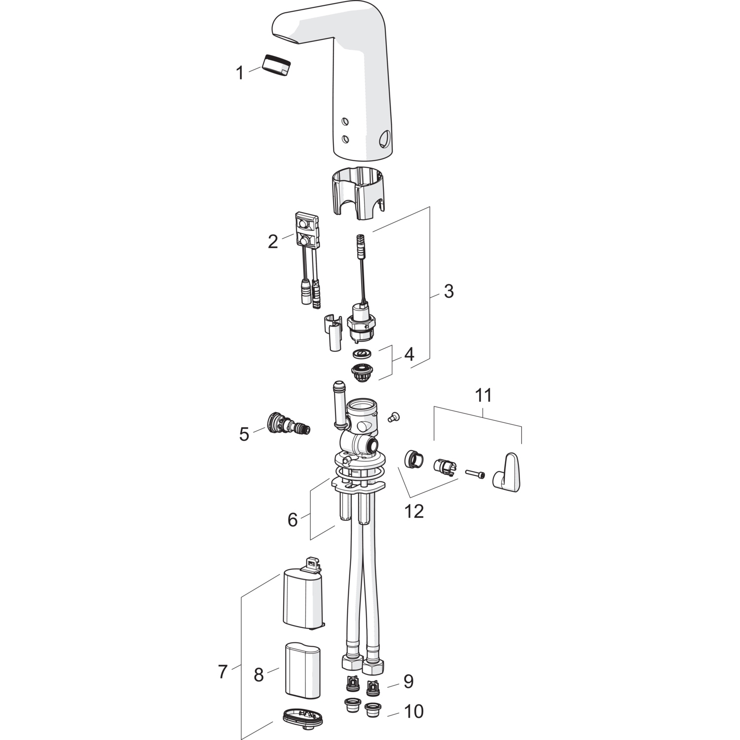 Hansa Waschtischarmatur, elektronisch „Medipro XL“ Ausladung 136 mm in Chrom Hansa Waschtischarmatur, elektronisch „Medipro XL“ Ausladung 136 mm in Chrom